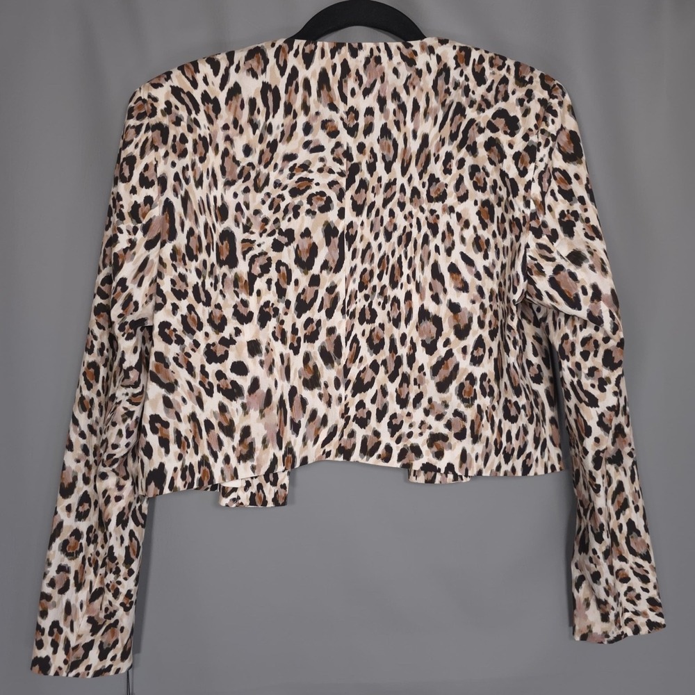 ANTHROPOLOGIE AVEC‎ LES FILLES NEW Leopard Print Cropped Jacket Dress Set Size 6 - Picture 9 of 12